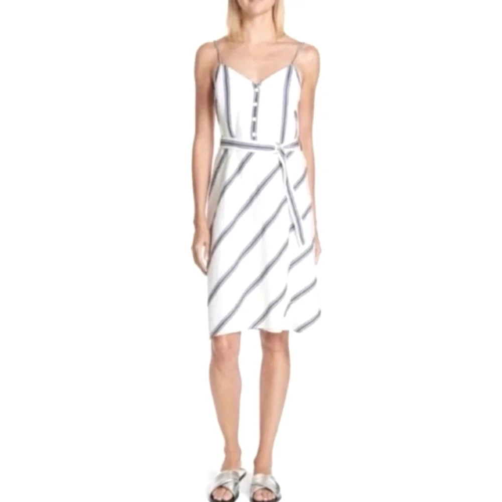 *HP* Rag+Bone White/Navy Striped A-Line Dress - Picture 2 of 7